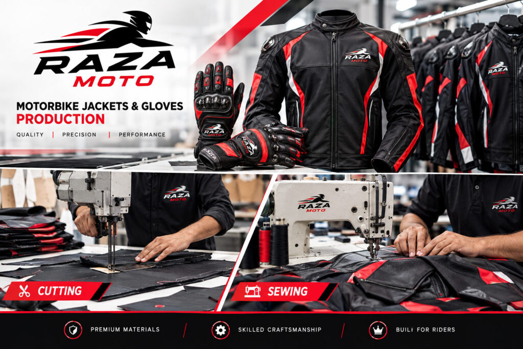 raza moto gear production